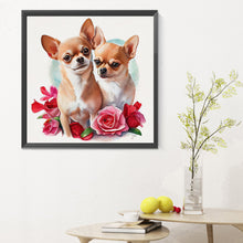 Load image into Gallery viewer, Diamond Painting - Full Round - flower puppy (30*30CM)