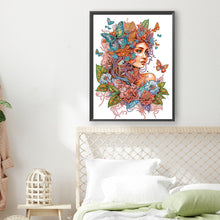 Load image into Gallery viewer, Diamond Painting - Partial Special Shaped - girl flower butterfly (30*40CM)