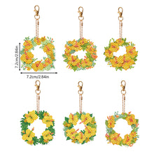 Load image into Gallery viewer, 6PCS Double Sided Special Shape Diamond Painting Keychain (Yellow Garland)