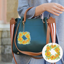 Load image into Gallery viewer, 6PCS Double Sided Special Shape Diamond Painting Keychain (Yellow Garland)