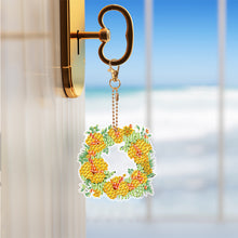 Load image into Gallery viewer, 6PCS Double Sided Special Shape Diamond Painting Keychain (Yellow Garland)