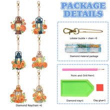 Load image into Gallery viewer, 6PCS Double Sided Special Shape Diamond Painting Keychain (Flower Night Light)