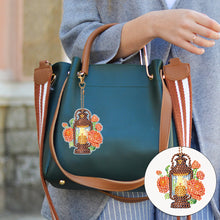 Load image into Gallery viewer, 6PCS Double Sided Special Shape Diamond Painting Keychain (Flower Night Light)