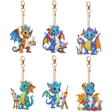 Load image into Gallery viewer, 6PCS Double Sided Special Shape Diamond Painting Keychain (Dragons of Painting)