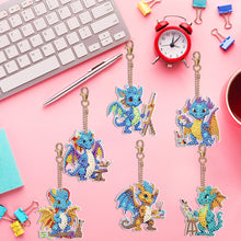 Load image into Gallery viewer, 6PCS Double Sided Special Shape Diamond Painting Keychain (Dragons of Painting)