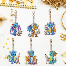 Load image into Gallery viewer, 6PCS Double Sided Special Shape Diamond Painting Keychain (Dragons of Painting)
