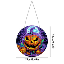 Load image into Gallery viewer, Suncatcher Double Sided Diamond Painting Hanging Sign (Pumpkin Monster)