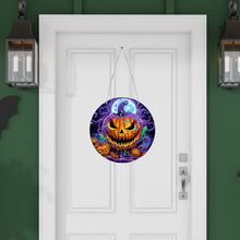 Load image into Gallery viewer, Suncatcher Double Sided Diamond Painting Hanging Sign (Pumpkin Monster)