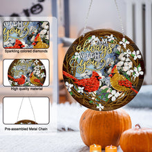 Load image into Gallery viewer, Suncatcher Double Sided Diamond Painting Hanging Sign (Freckled Bird #3)