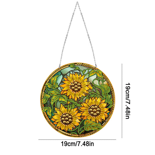 Suncatcher Double Sided Diamond Painting Hanging Sign (Sunflower #6)