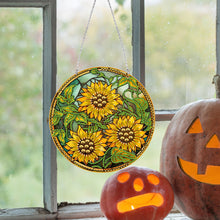 Load image into Gallery viewer, Suncatcher Double Sided Diamond Painting Hanging Sign (Sunflower #6)