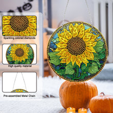 Load image into Gallery viewer, Suncatcher Double Sided Diamond Painting Hanging Sign (Sunflower #7)