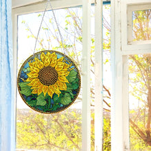 Load image into Gallery viewer, Suncatcher Double Sided Diamond Painting Hanging Sign (Sunflower #7)