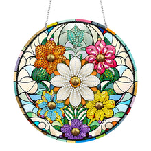 Load image into Gallery viewer, Suncatcher Double Sided Diamond Painting Hanging Sign (Colorful Flower)