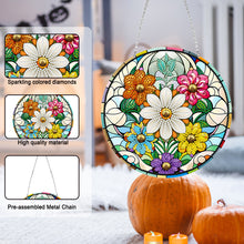 Load image into Gallery viewer, Suncatcher Double Sided Diamond Painting Hanging Sign (Colorful Flower)