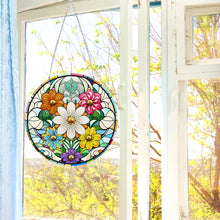 Load image into Gallery viewer, Suncatcher Double Sided Diamond Painting Hanging Sign (Colorful Flower)