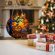 Load image into Gallery viewer, Suncatcher Double Sided Jack O Lantern Diamond Painting Hanging Decor with Chain