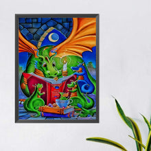 Load image into Gallery viewer, Diamond Painting - Full Round - Dinosaur reading a book (40*50CM)