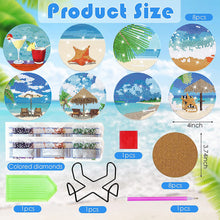 Load image into Gallery viewer, 8PCS Special Shape Diamond Painting Art Coaster Kit (Beach Holiday)