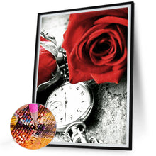 Load image into Gallery viewer, Diamond Painting - Full Round - rose clock (30*40CM)