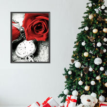 Load image into Gallery viewer, Diamond Painting - Full Round - rose clock (30*40CM)