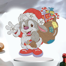 Load image into Gallery viewer, Special Shape Diamond Art Table Decor for Home Office Table Decor (Xmas Bunny#1)