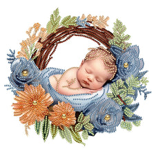 Load image into Gallery viewer, Diamond Painting - Partial Special Shaped - baby in garland (30*30CM)