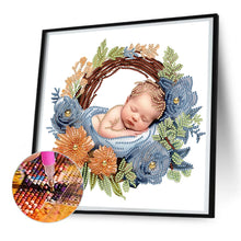 Load image into Gallery viewer, Diamond Painting - Partial Special Shaped - baby in garland (30*30CM)