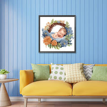 Load image into Gallery viewer, Diamond Painting - Partial Special Shaped - baby in garland (30*30CM)