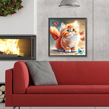 Load image into Gallery viewer, Diamond Painting - Full Round - butterfly and kitten (30*30CM)