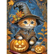 Load image into Gallery viewer, Diamond Painting - Full Round - halloween cats and dogs (30*40CM)