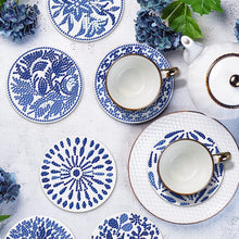 Load image into Gallery viewer, 8PCS Special Shape Diamond Painting DIY Coaster with Holder (Celadon)