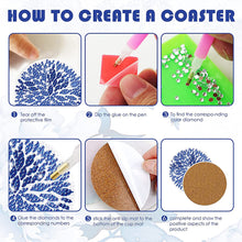 Load image into Gallery viewer, 8PCS Special Shape Diamond Painting DIY Coaster with Holder (Celadon)