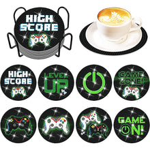 Load image into Gallery viewer, 8PCS Special Shape Diamond Painting DIY Coaster with Holder (Games)