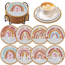 Load image into Gallery viewer, 8PCS Special Shape Diamond Painting DIY Coaster with Holder(Love Rainbow Bridge)