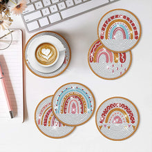 Load image into Gallery viewer, 8PCS Special Shape Diamond Painting DIY Coaster with Holder(Love Rainbow Bridge)
