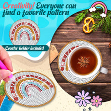 Load image into Gallery viewer, 8PCS Special Shape Diamond Painting DIY Coaster with Holder(Love Rainbow Bridge)