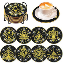 Load image into Gallery viewer, 8PCS Special Shape Diamond Painting DIY Coaster with Holder (Occult)