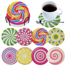 Load image into Gallery viewer, 8PCS Special Shape Diamond Painting DIY Coaster with Holder (Candy)