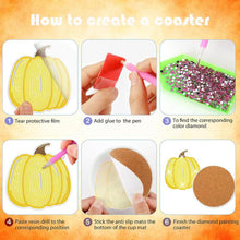 Load image into Gallery viewer, 8PCS Special Shape Diamond Painting DIY Coaster with Holder (Pumpkins)