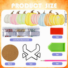 Load image into Gallery viewer, 8PCS Special Shape Diamond Painting DIY Coaster with Holder (Pumpkins)
