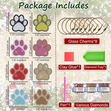 Load image into Gallery viewer, 8PCS Diamond Painting Hanging Decor Dog Paw Diamond Wine Glass Charms Expression