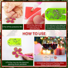 Load image into Gallery viewer, 8PCS Diamond Painting Hanging Decor Dog Paw Diamond Wine Glass Charms Expression