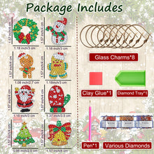 Load image into Gallery viewer, 8PCS Diamond Painting Hanging Decor Dog Paw Diamond Wine Glass Charms Expression