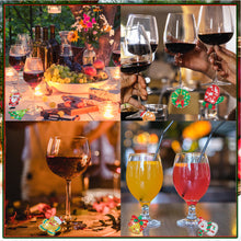 Load image into Gallery viewer, 8PCS Diamond Painting Hanging Decor Dog Paw Diamond Wine Glass Charms Expression