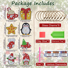 Load image into Gallery viewer, 8PCS Diamond Painting Hanging Decor Dog Paw Diamond Wine Glass Charms Expression