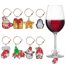 Load image into Gallery viewer, 8PCS Diamond Painting Hanging Decor Dog Paw Diamond Wine Glass Charms Expression
