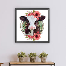 Load image into Gallery viewer, Diamond Painting - Full Round - cows and flowers (30*30CM)