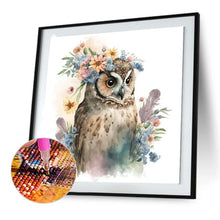 Load image into Gallery viewer, Diamond Painting - Full Round - Owl and flower (30*30CM)