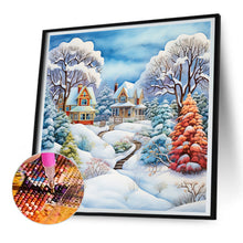 Load image into Gallery viewer, Diamond Painting - Full Round - winter snow house (30*30CM)